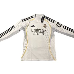 Adidas- Men’s Real Madrid Jersey long sleeve in white